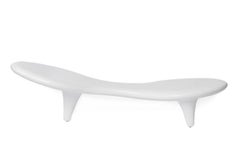 White Fiberglass Indoor Outdoor Bench, Cappellini