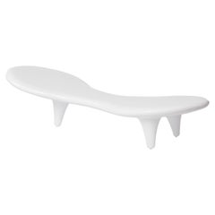 White Fiberglass Indoor Outdoor Bench, Cappellini