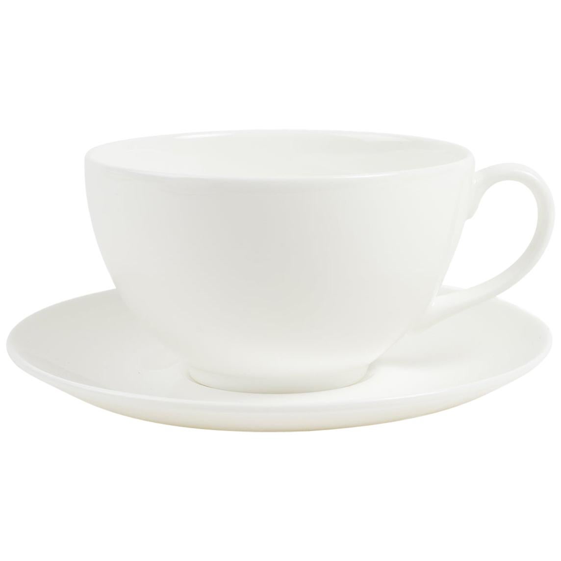 White Fine Bone China Cup and Saucer For Sale