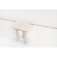 White Fingerprint Stool by Victor Hahner
