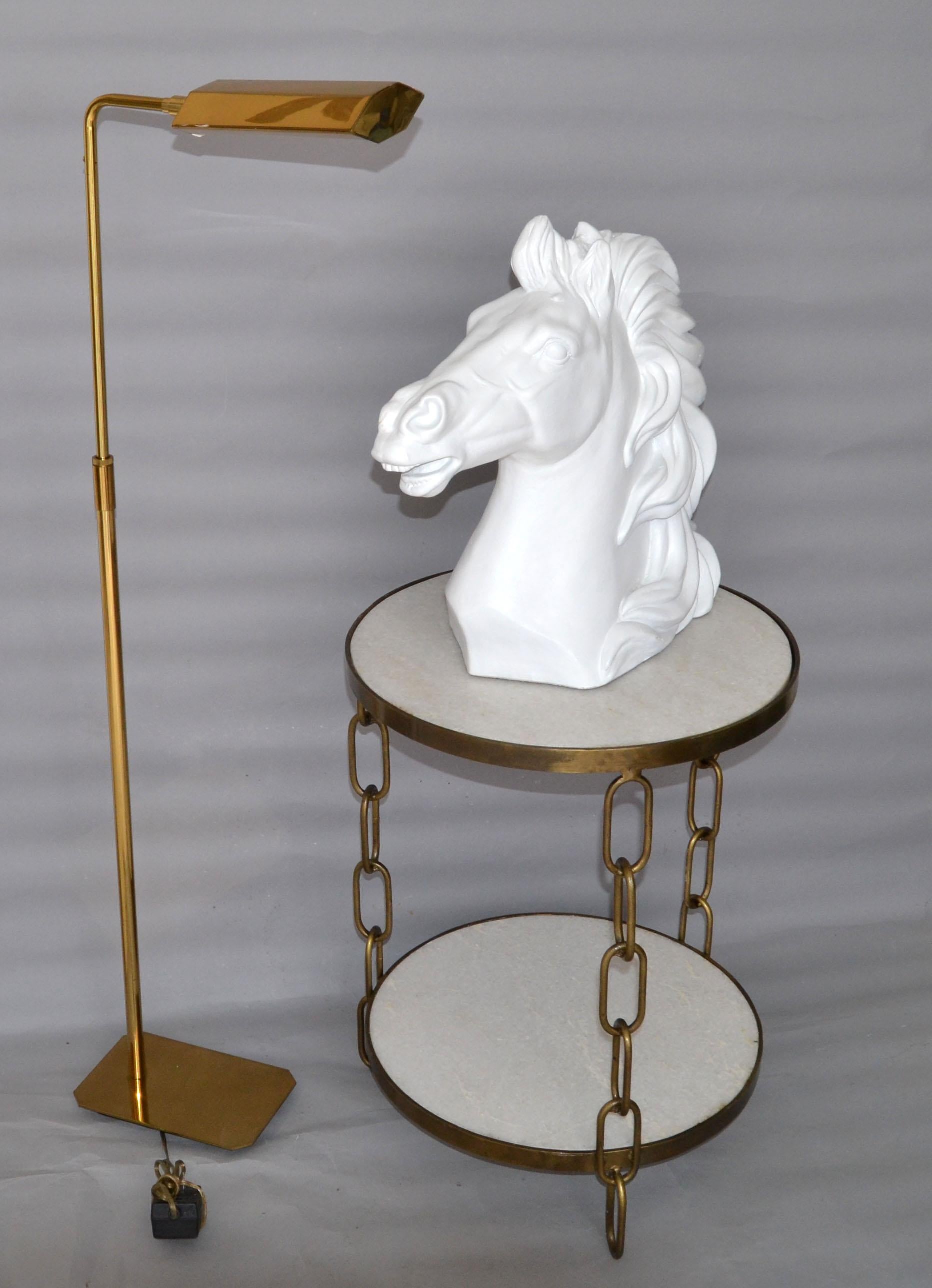 Sculpture de tête de cheval en céramique à finition blanche, mi-siècle moderne en vente 2