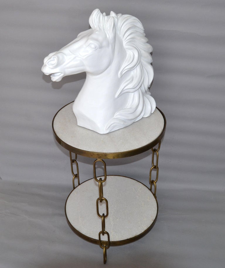White Finish Ceramic Horse Head Sculpture Mid-Century Modern For Sale 5