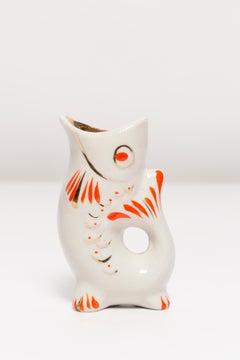 White Fish Glass Decanter and Glasses, 20th Century, Europe, 1960s