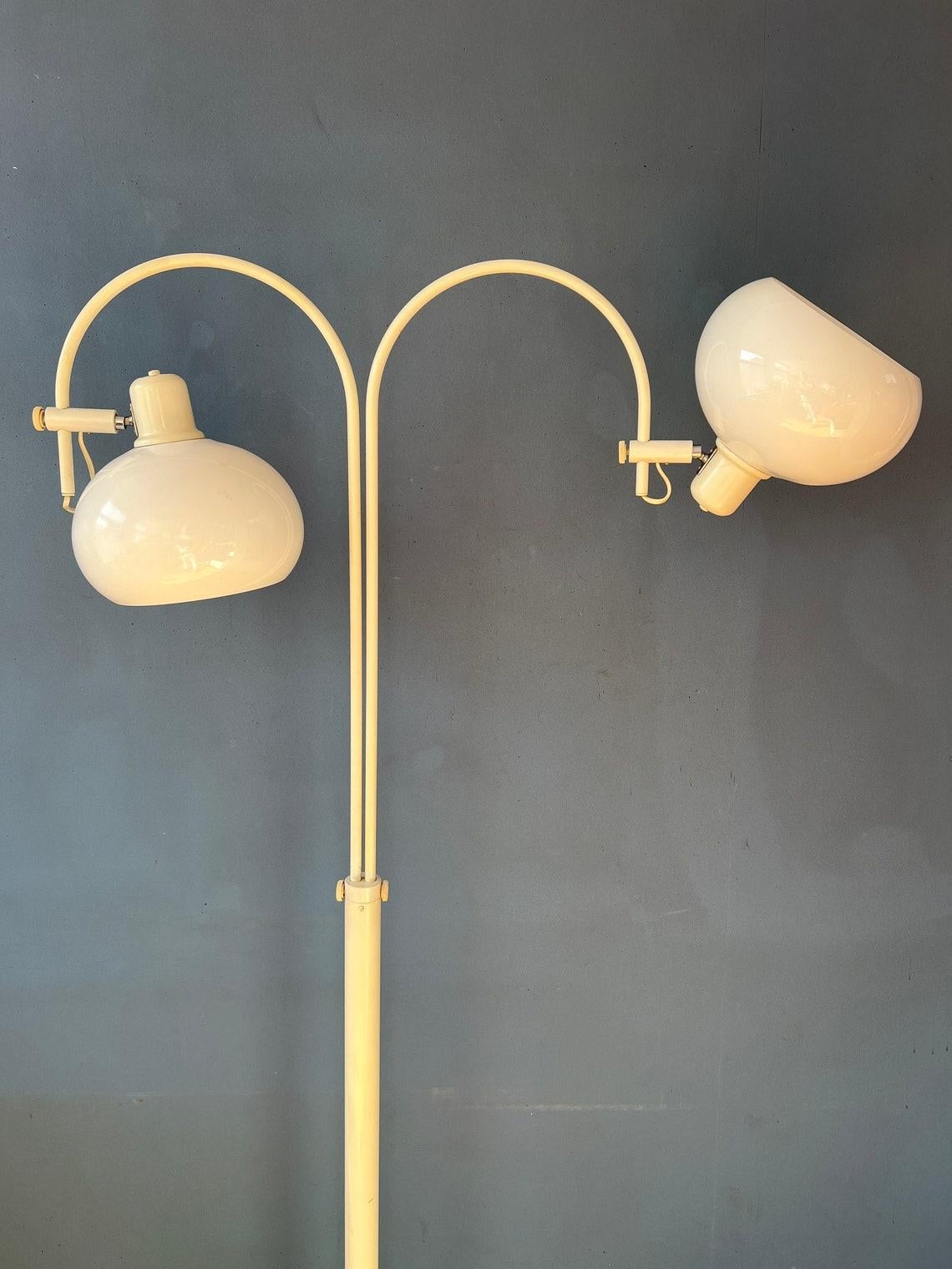 White Flexible Double Arc Mushroom Space Age Floor Lamp, 1970s For Sale 2