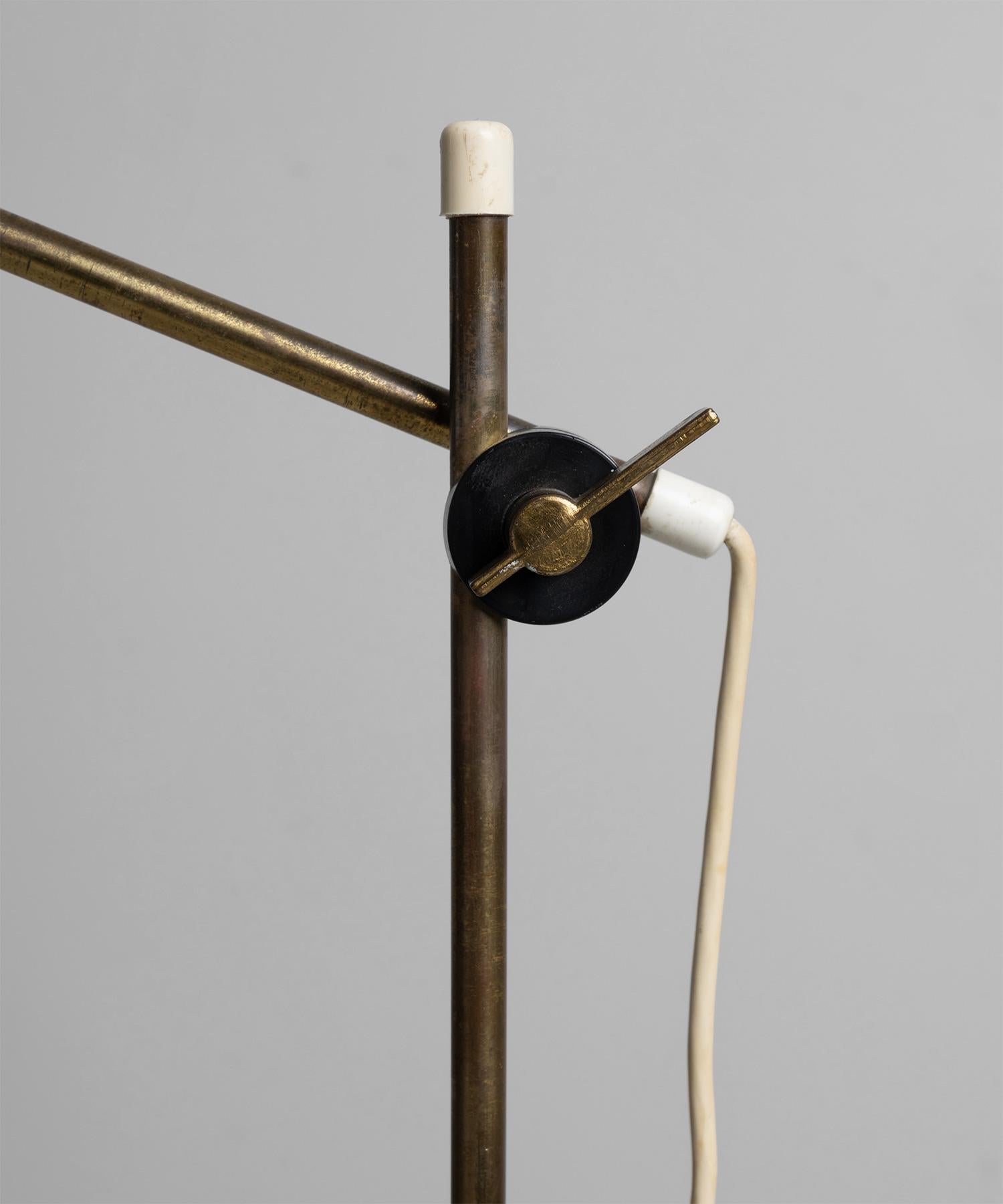 White Floor Lamp by GA Scott for Maclamp, England circa 1950 In Good Condition In Culver City, CA