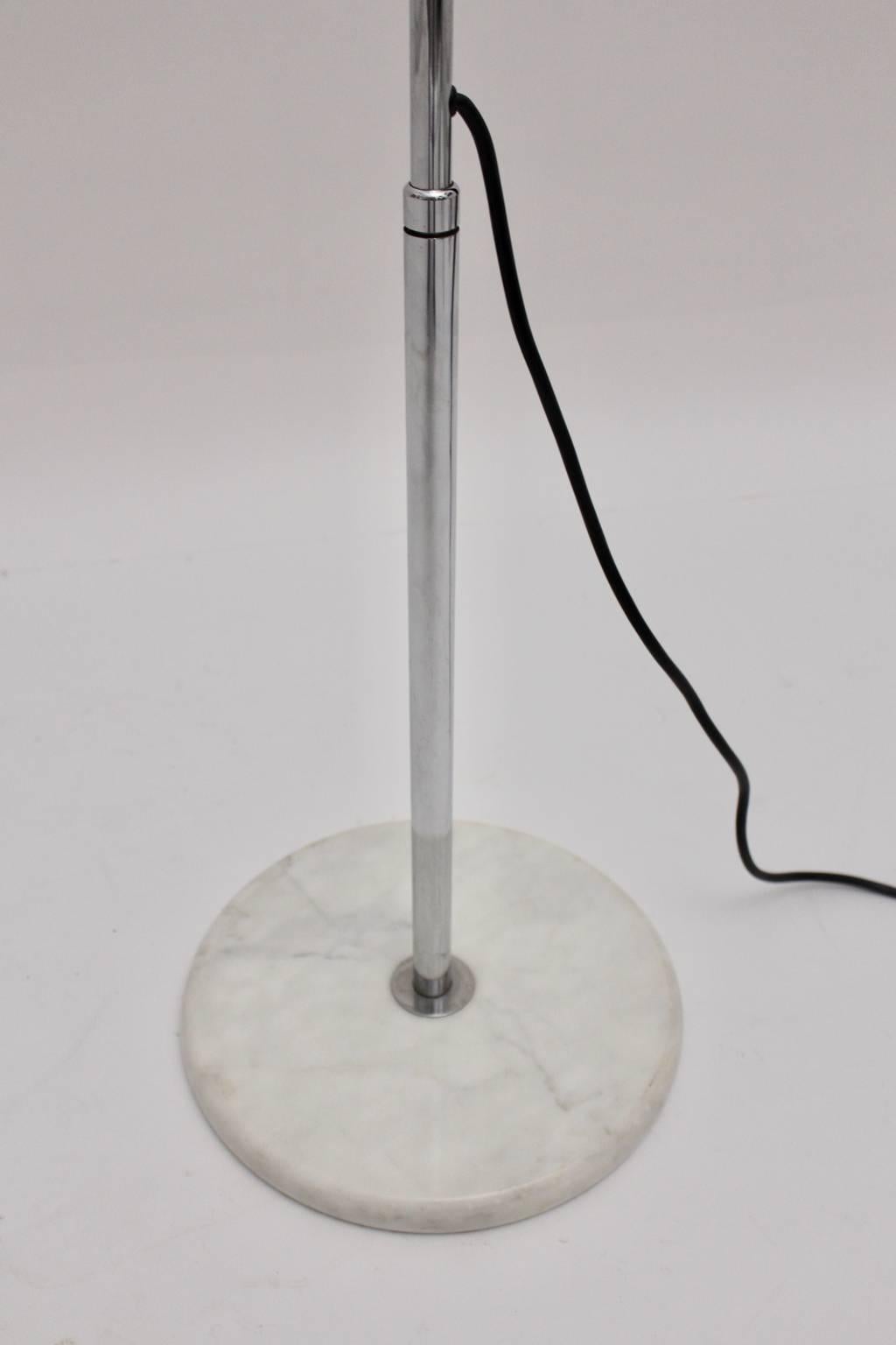 Metal Modern White Vintage Floor Lamp Mezzaluna by Bruno Gecchelin, Italy, 1974 For Sale