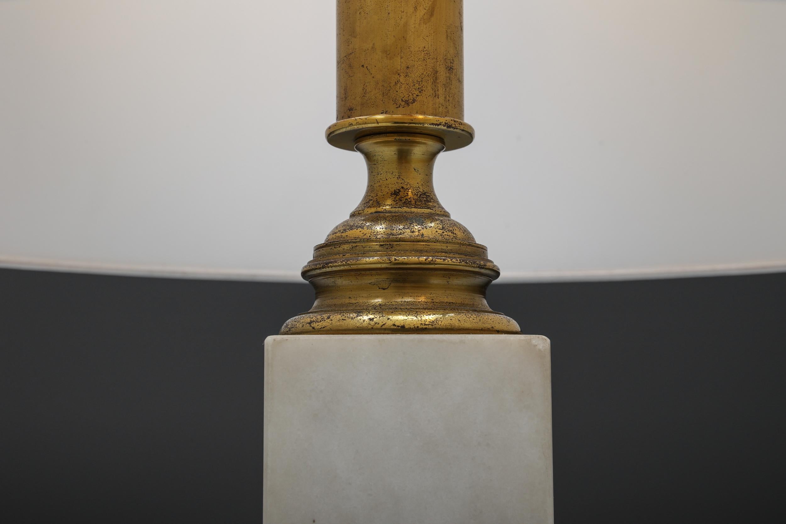 Bronze Lampe en marbre de Wabbes , mi-siècle moderne, années 1950 en vente