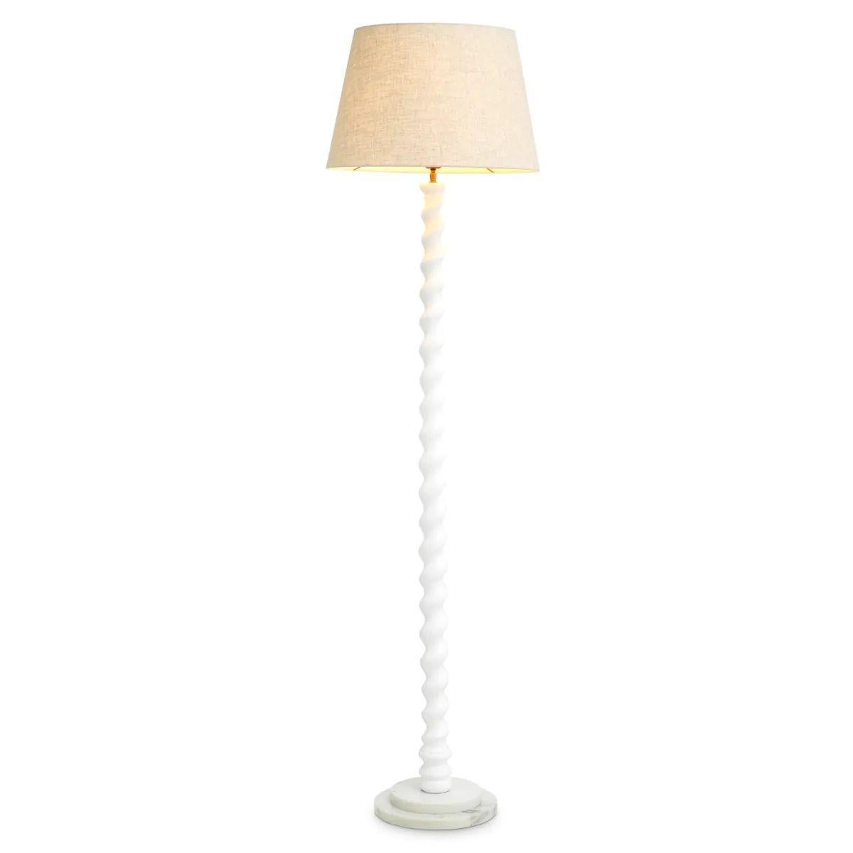 This white floor lamp combines a sleek piano white finish with a solid white marble base, creating a lighting piece that blends contemporary design with natural elegance. For someone who has not seen it in person, the floor lamp presents a slim