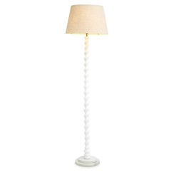 White Floor Lamp with Marble Base