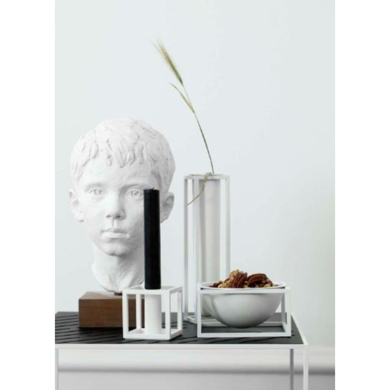 Metal White Flora Kubus Vase by Lassen For Sale