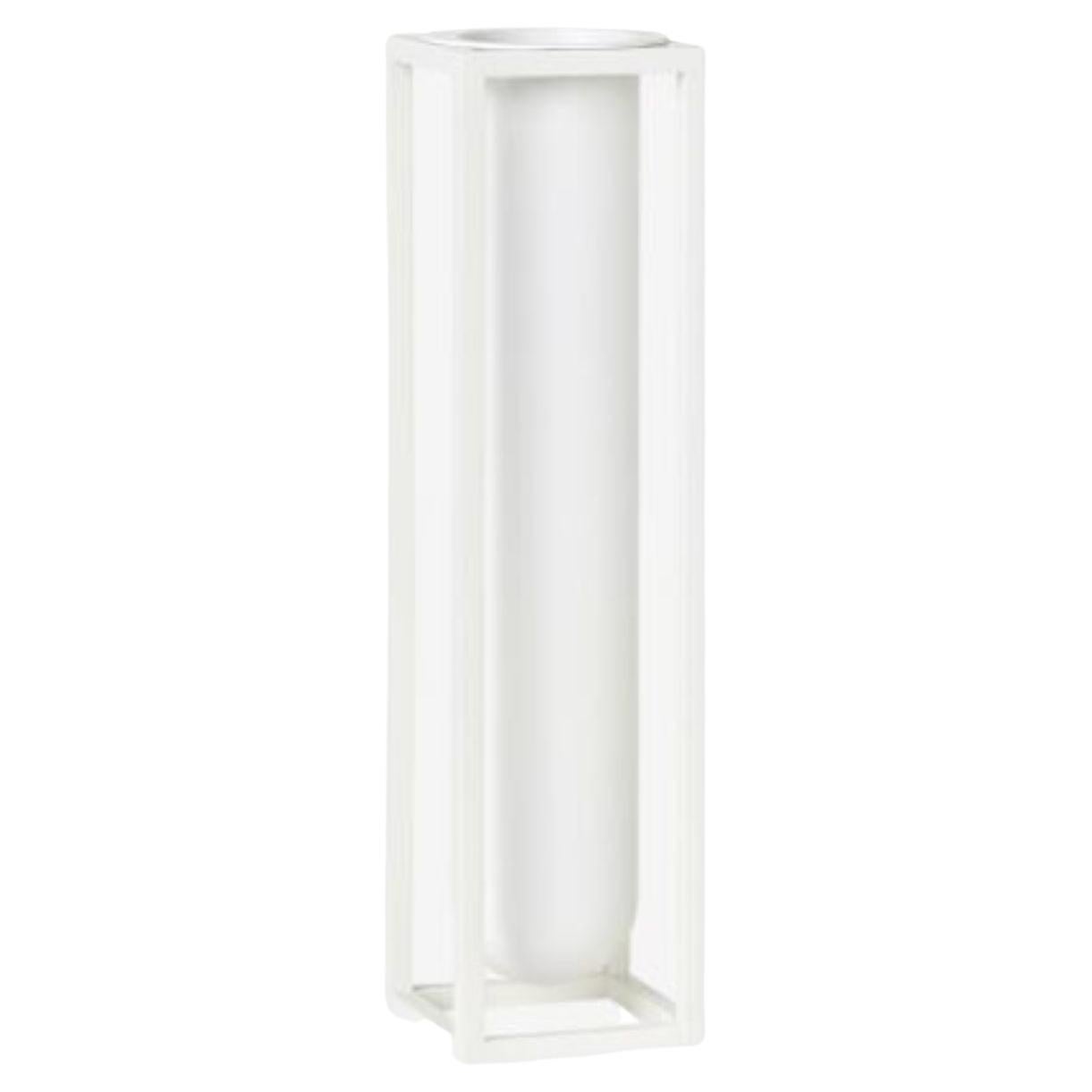 White Flora Kubus Vase by Lassen For Sale