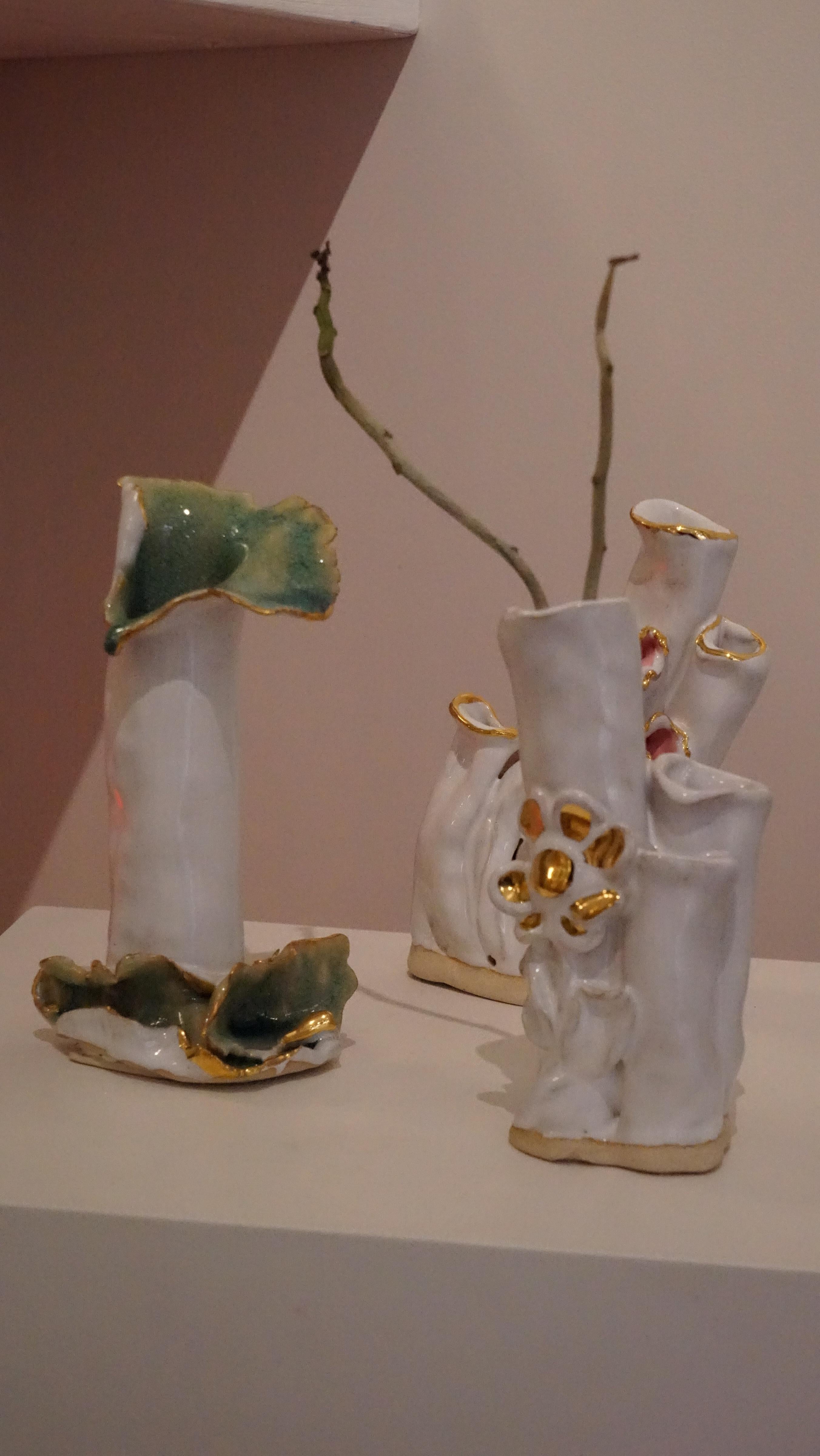 White Floral No 7 Ikebana Inspired Vase  by artist- designer Hania Jneid For Sale 2