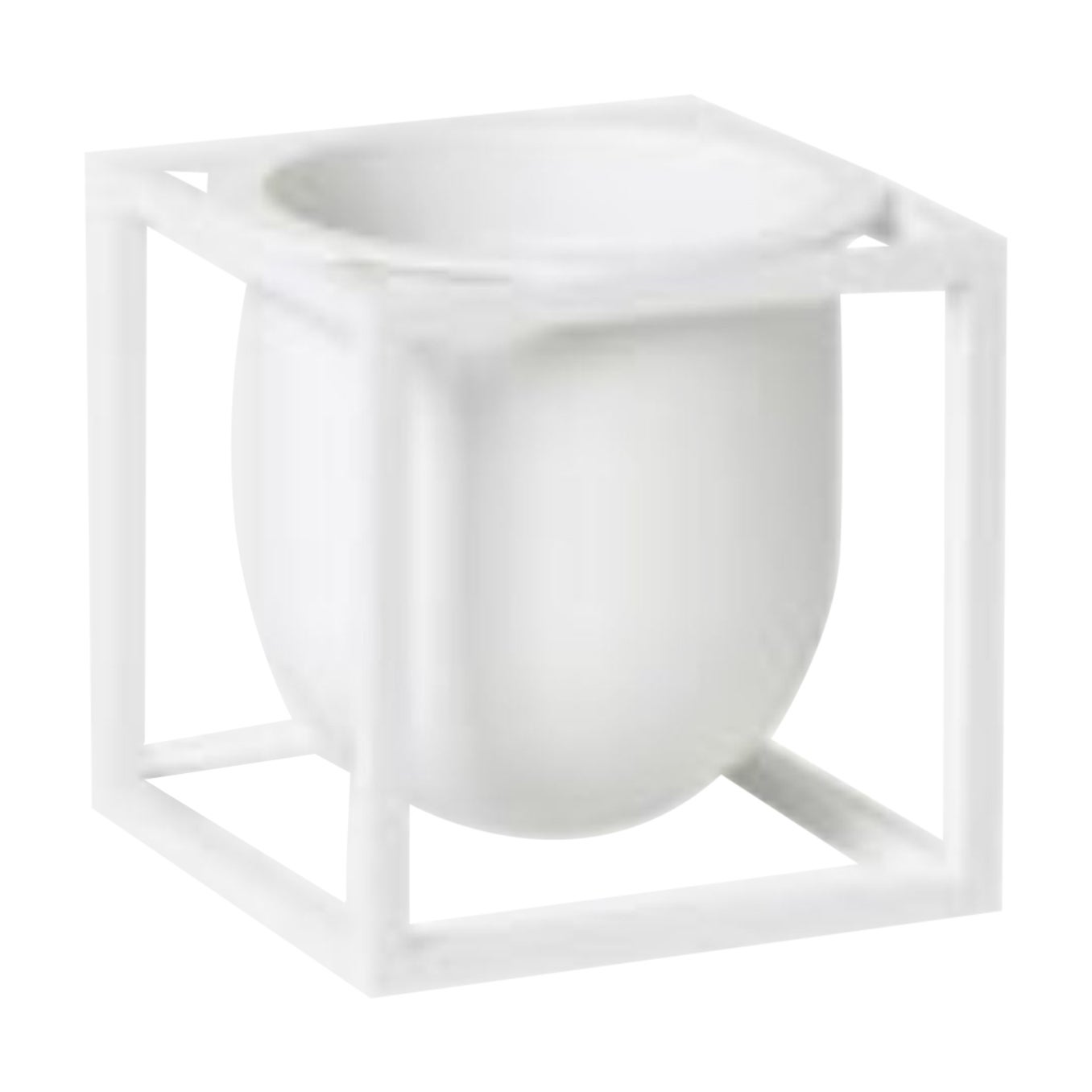 Vase Kubus 10 en forme de pot de fleurs blanc par Lassen