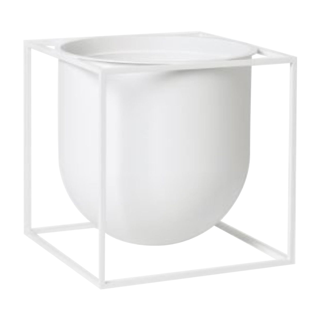 White Flowerpot 23 Kubus Vase by Lassen