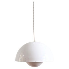White Flowerpot pendant lamp by Verner Panton for Louis Poulsen, 5 available