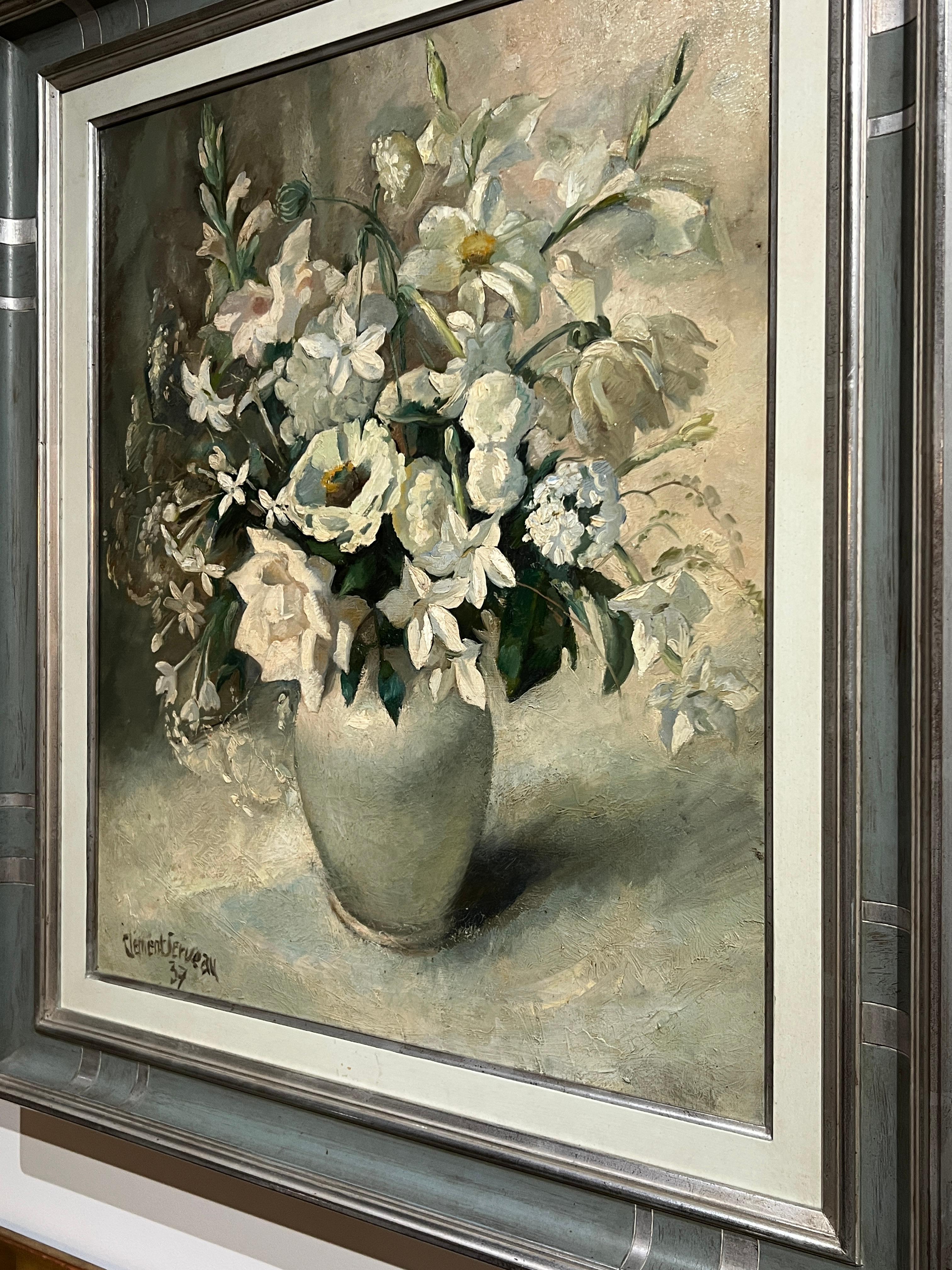 Art Deco White Flowers Arrangement by Clément Serveau For Sale