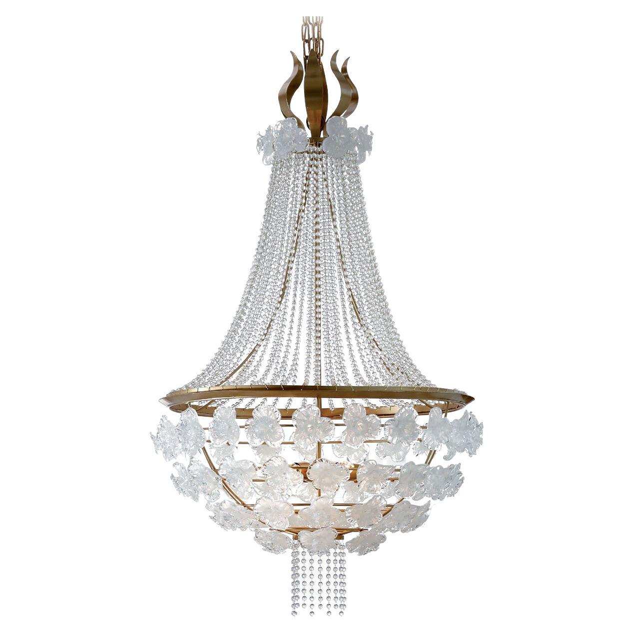 White Flowers Chandelier For Sale