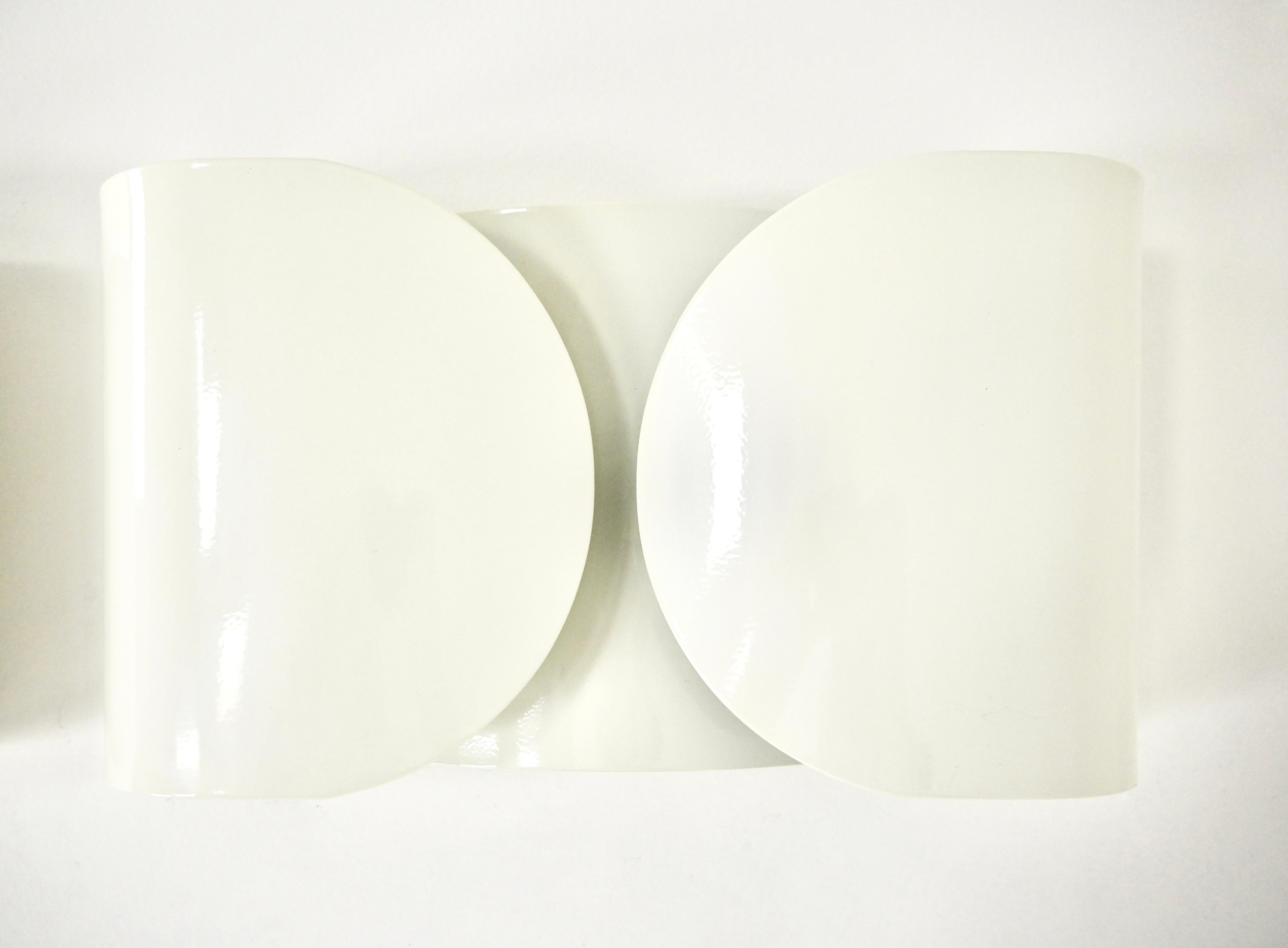 White Foglio Sconces by Tobia & Afra Scarpa for Flos, 1960s, Set of 2 1