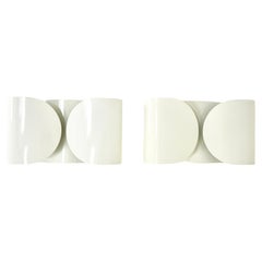 White Foglio Sconces by Tobia & Afra Scarpa for Flos, 1960s, Set of 2