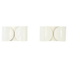 Applique Foglio bianche di Afra & Tobia Scarpa per Flos, anni '60, set di 2