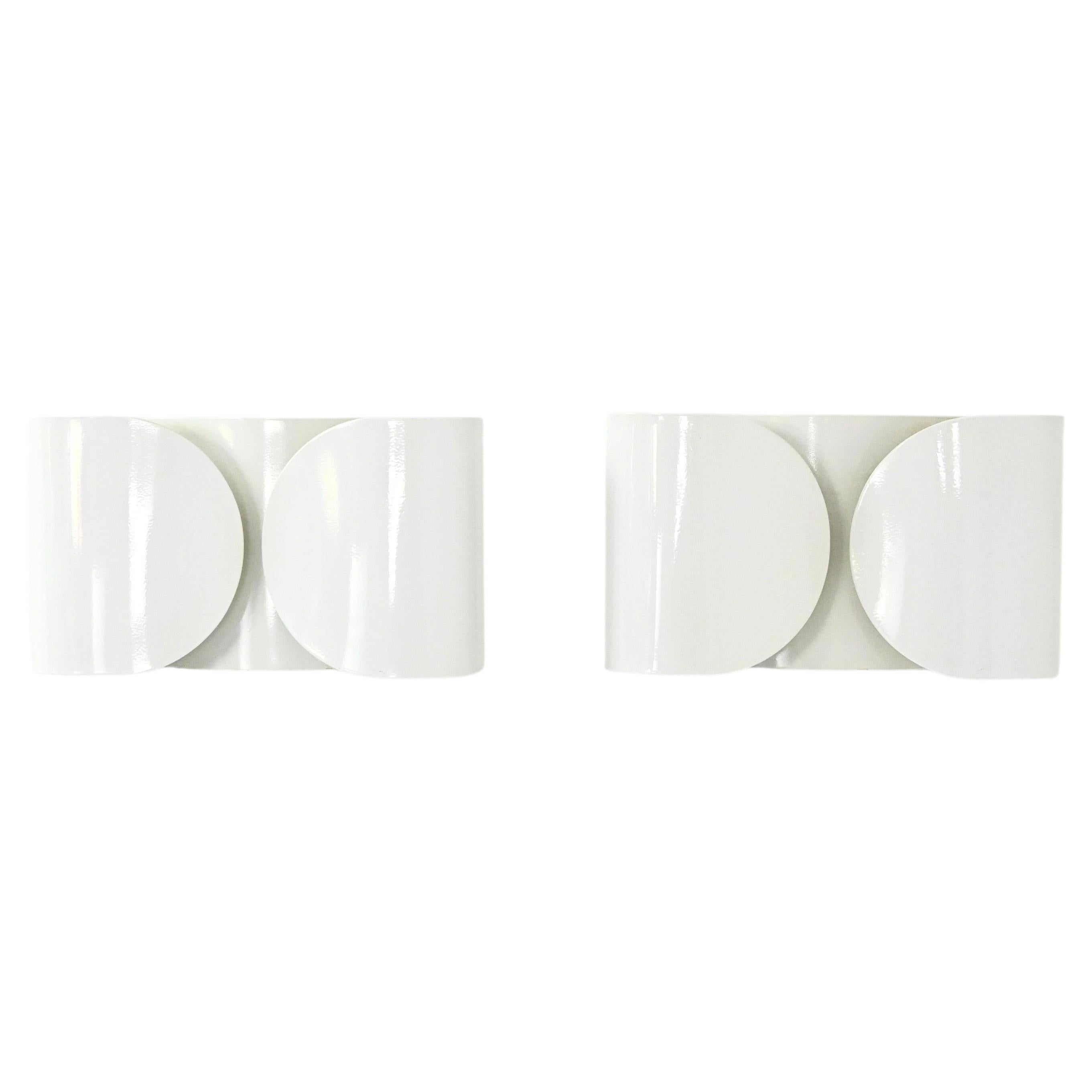 Apliques Foglio blancos de Tobia & Tobia Scarpa para Flos, años 60, lote de 2 en venta