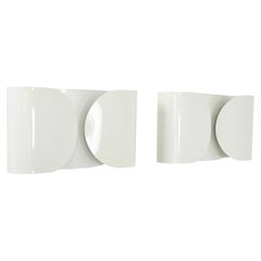 White Foglio Sconces by Tobia & Afra Scarpa for Flos, 1960s, Set of 2