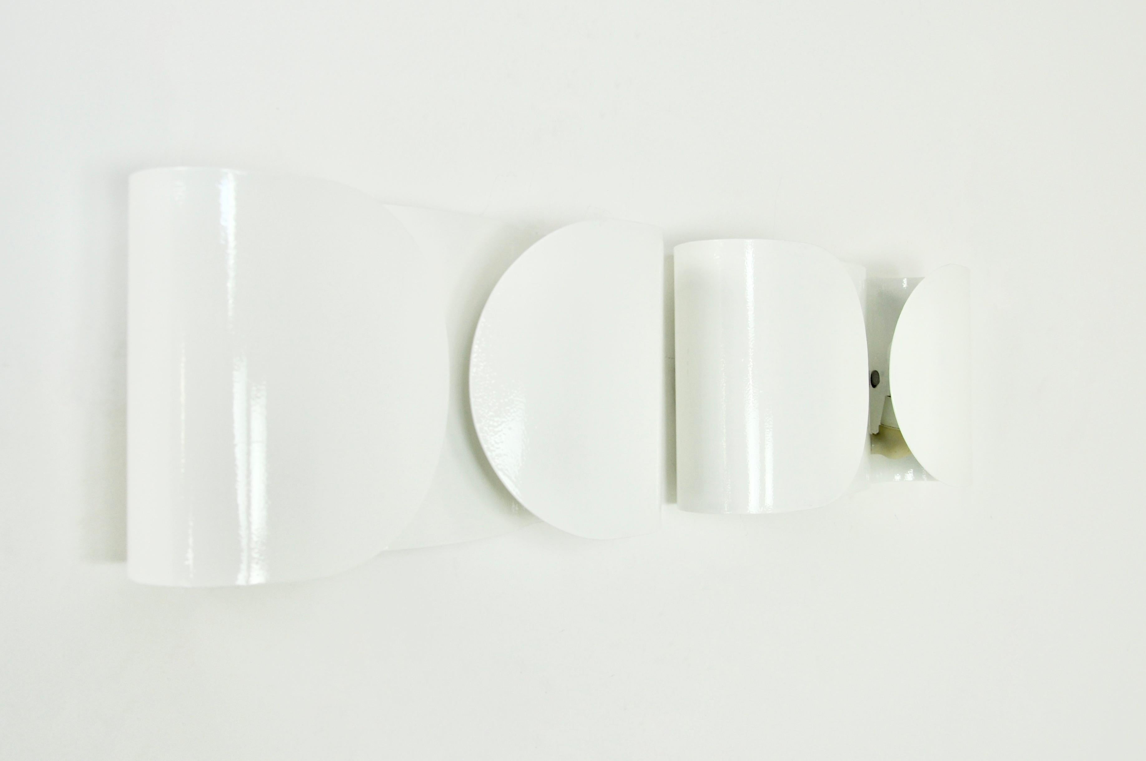 Italian White Foglio Wall Lamps by Tobia & Afra Scarpa for Flos, 1960s Set of 2 For Sale