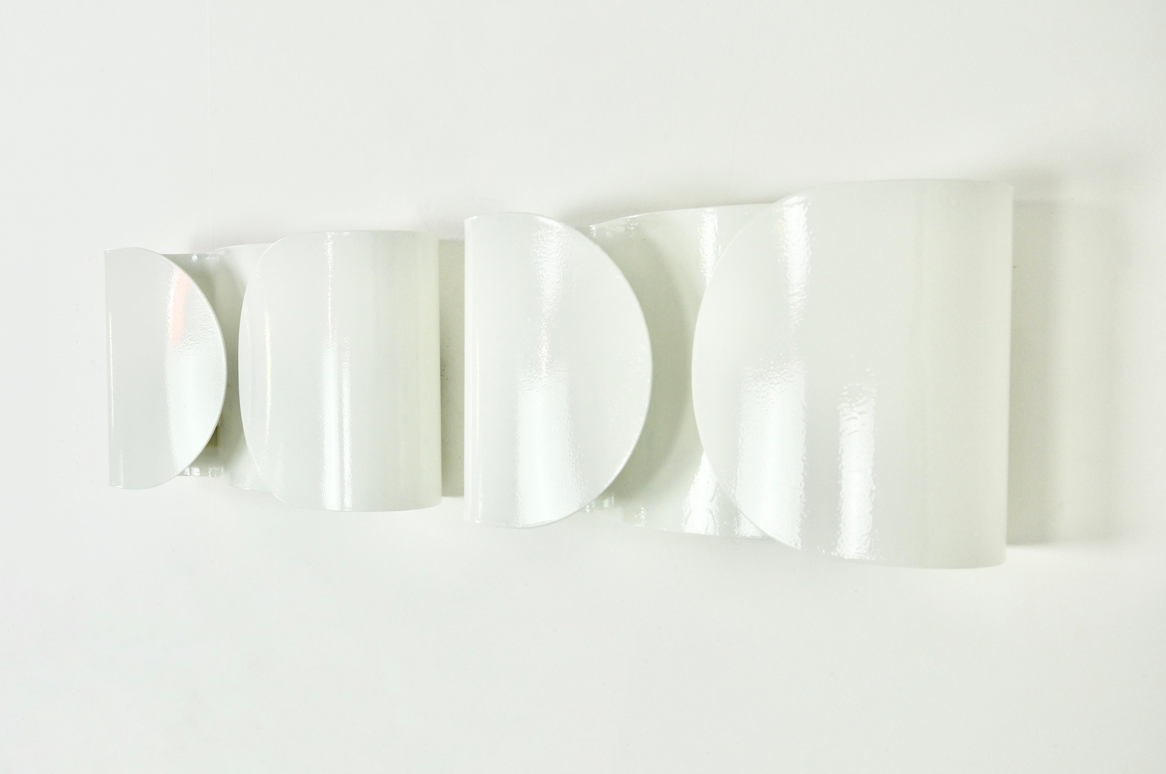 Mid-20th Century White Foglio Wall Lamps by Tobia & Afra Scarpa for Flos, 1960s Set of 2 For Sale