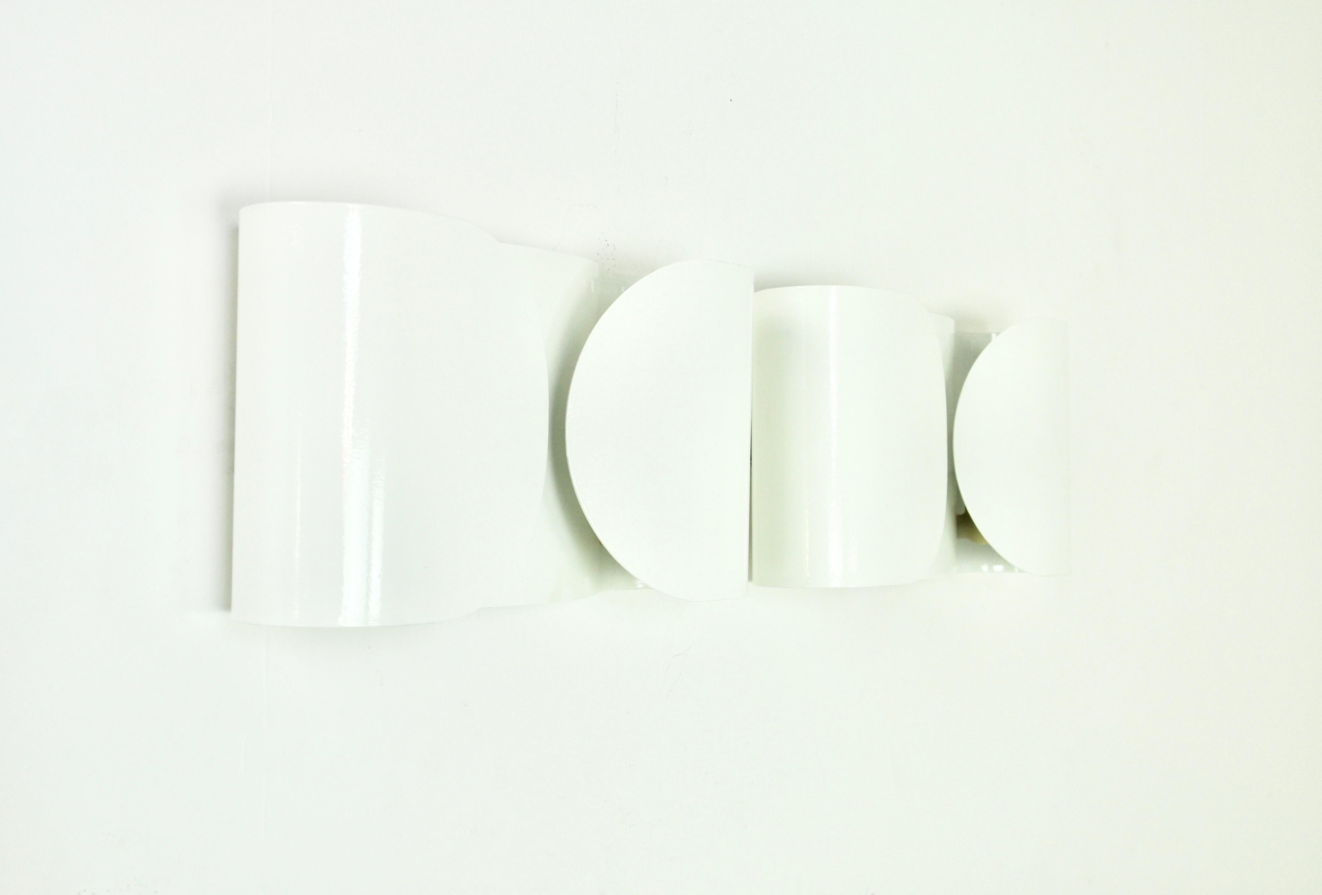 Mid-20th Century White Foglio Sconces by Tobia & Afra Scarpa for Flos, 1960s Set of 2 For Sale