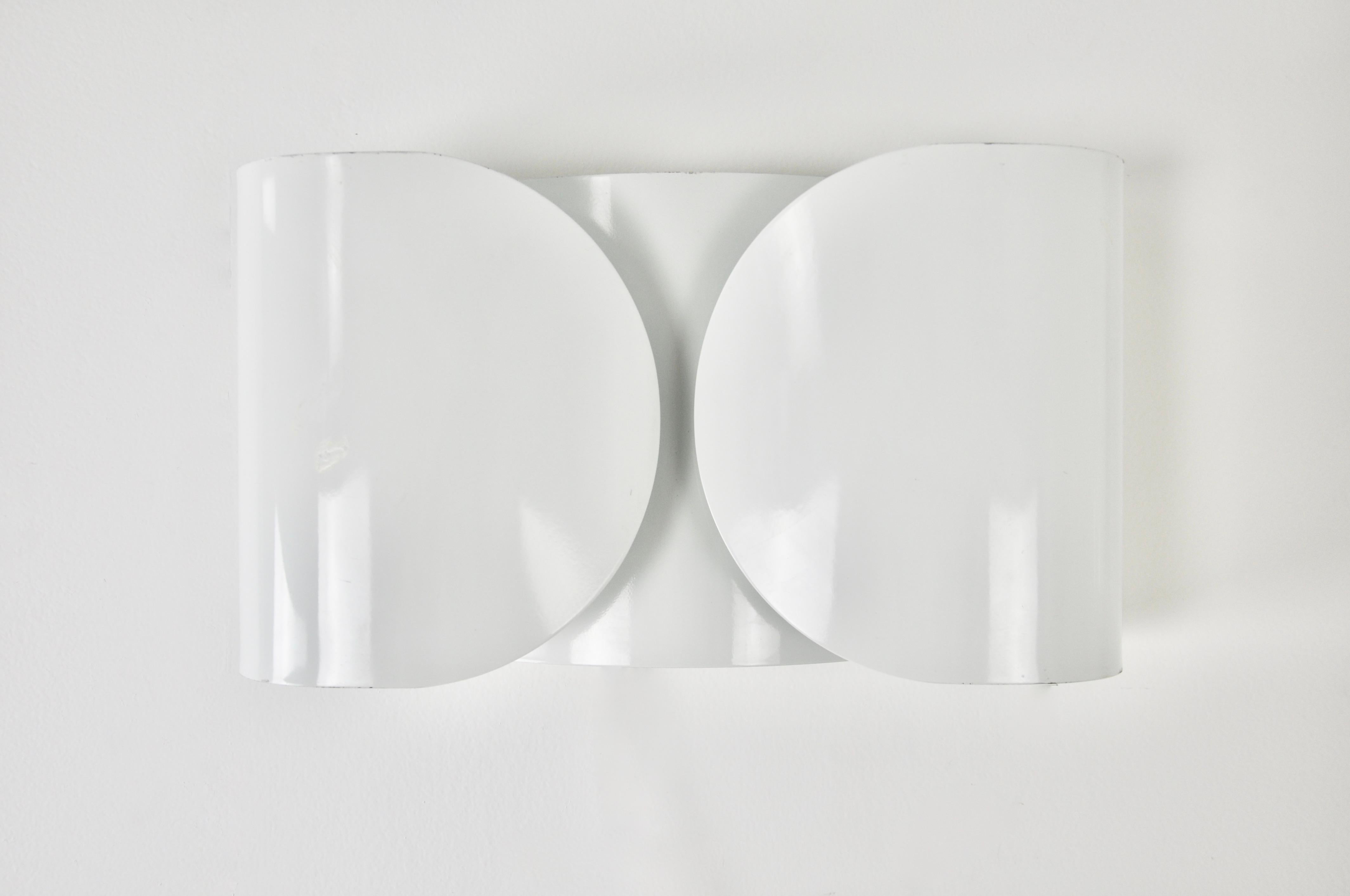 White Foglio Wall Lamps by Tobia & Afra Scarpa for Flos, 1960s Set of 2 1