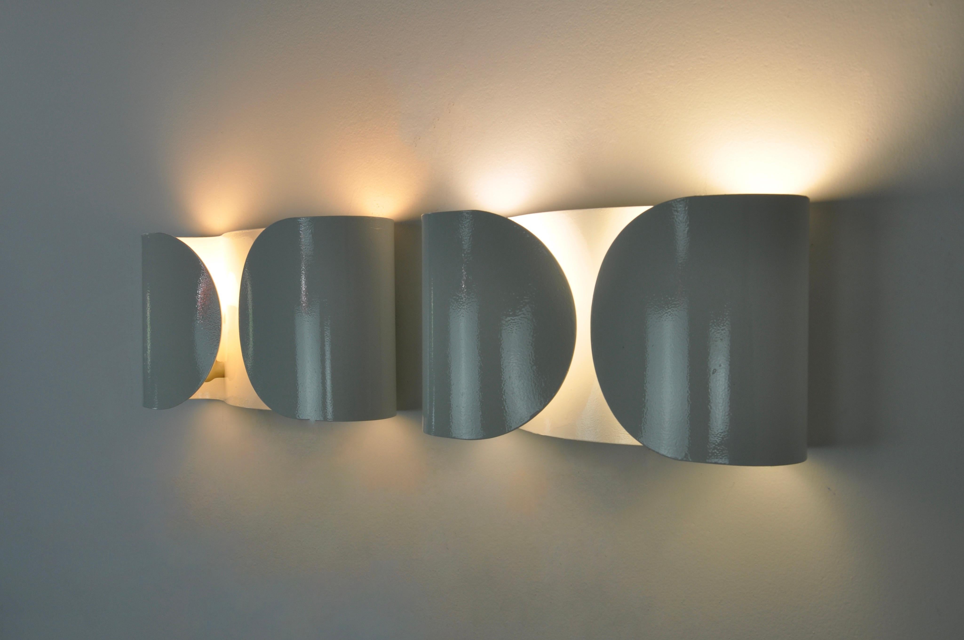 White Foglio Wall Lamps by Tobia & Afra Scarpa for Flos, 1960s Set of 2 For Sale 2