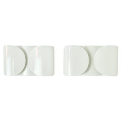 Used White Foglio Wall Lamps by Tobia & Afra Scarpa for Flos, 1960s Set of 2