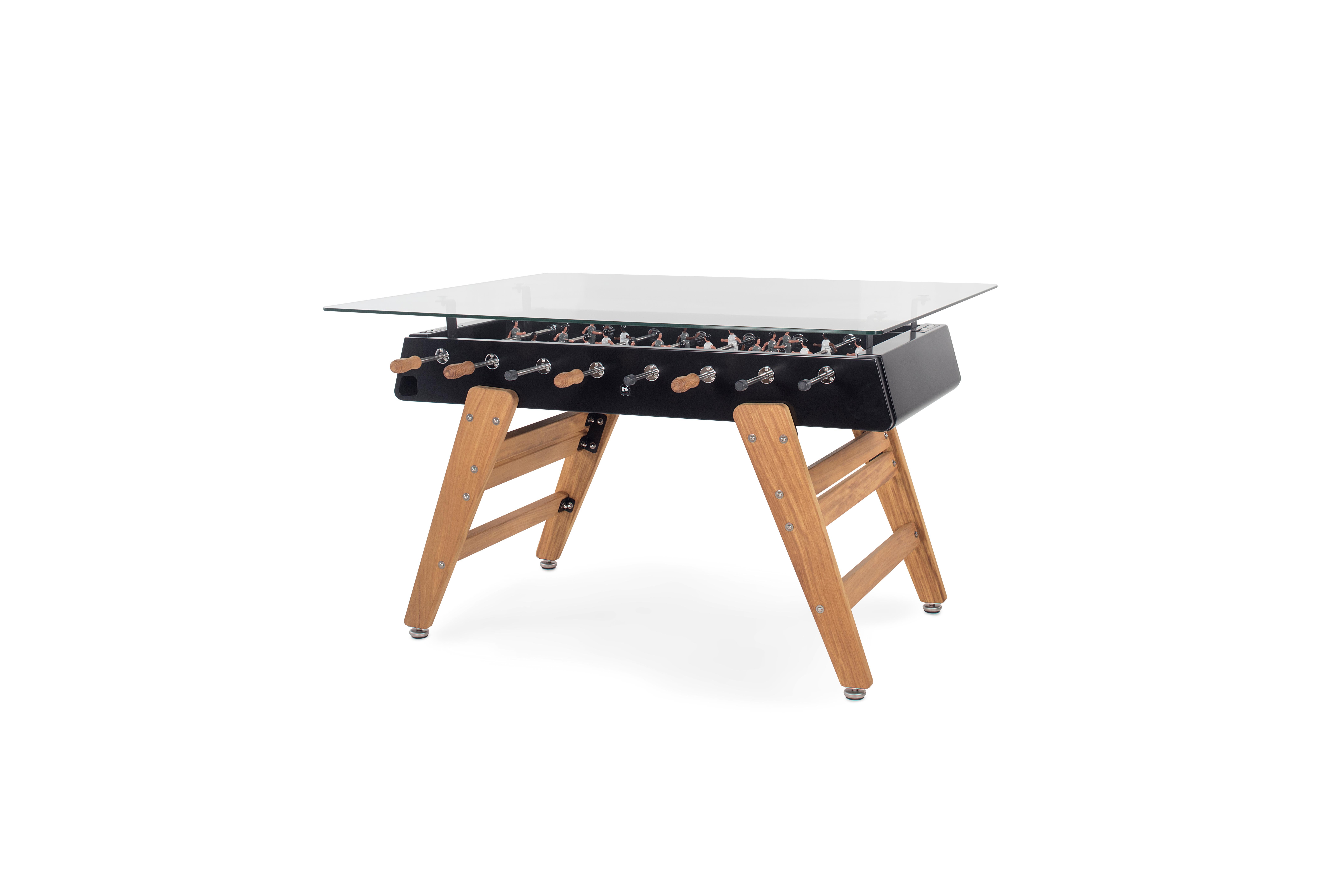 Stainless Steel White FOOSBALL DINING GAME TABLE RS3 WOOD by RS Barcelona For Sale