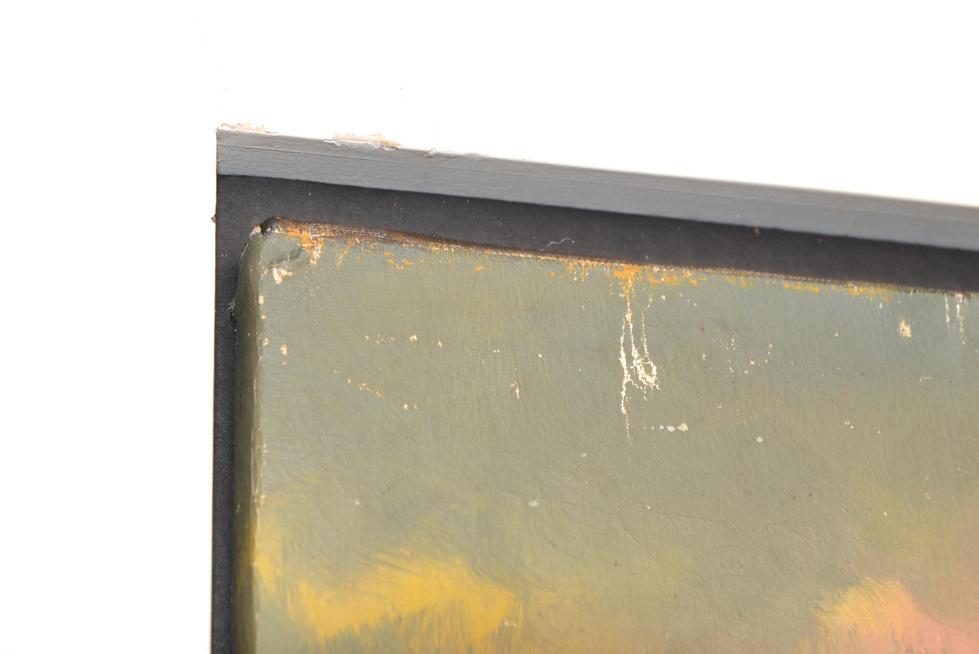 White Framed O. Moncayo Seascape Painting Acrylic on Canvas Mid-Century Modern For Sale 3