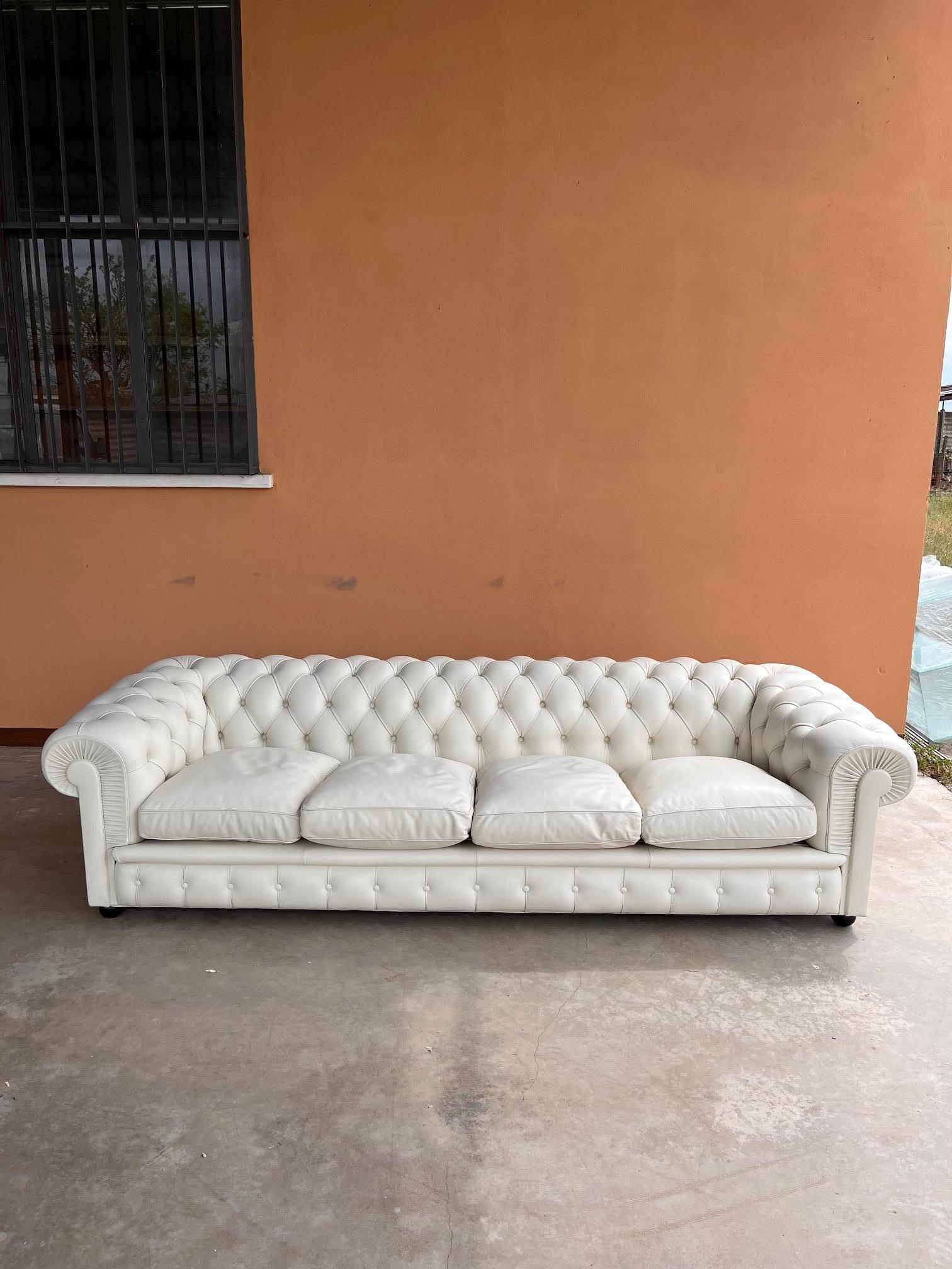 Italian White Frau 2000s Production Sofa 