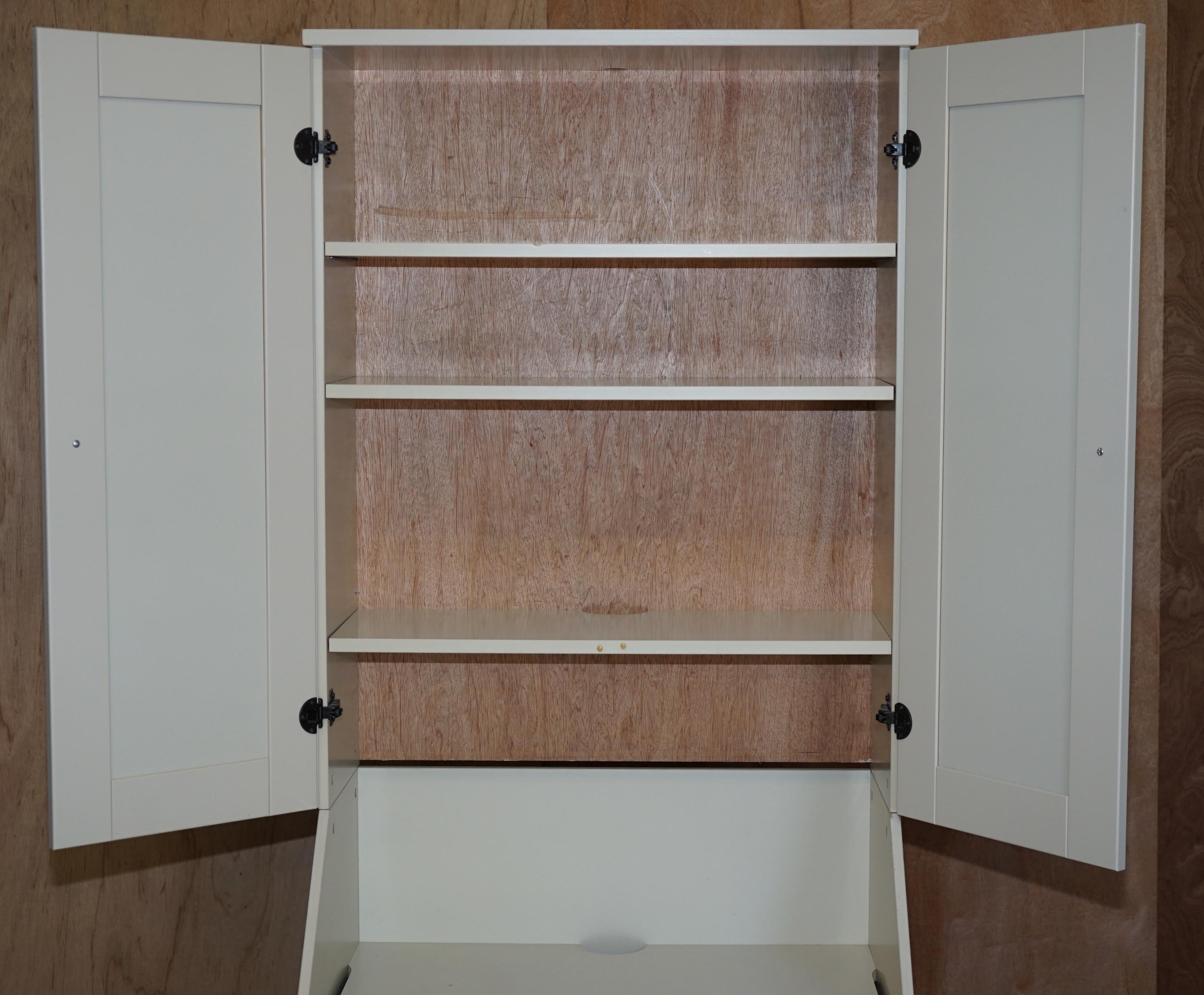 Other White Free Standing Bookcase with Bureau Desk and Single Sliding Drawer