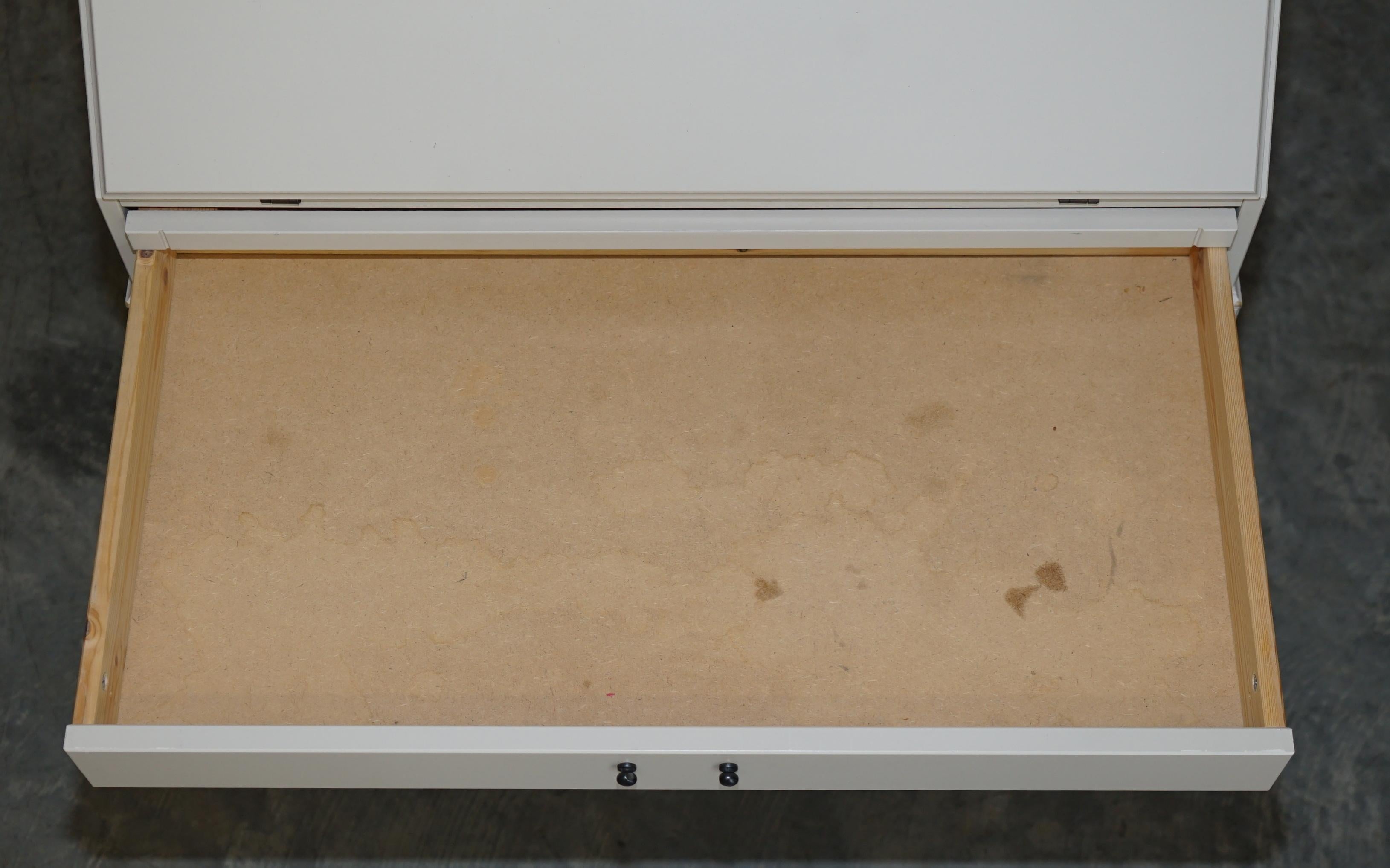 White Free Standing Bookcase with Bureau Desk and Single Sliding Drawer In Good Condition In West Sussex, Pulborough