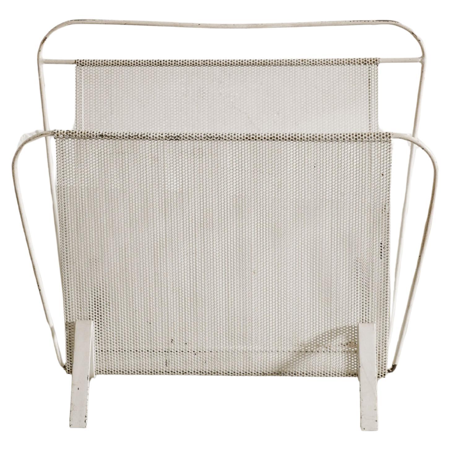 Portariviste francese bianco di metà secolo di Mathieu Matégot per A. Simon, 1950