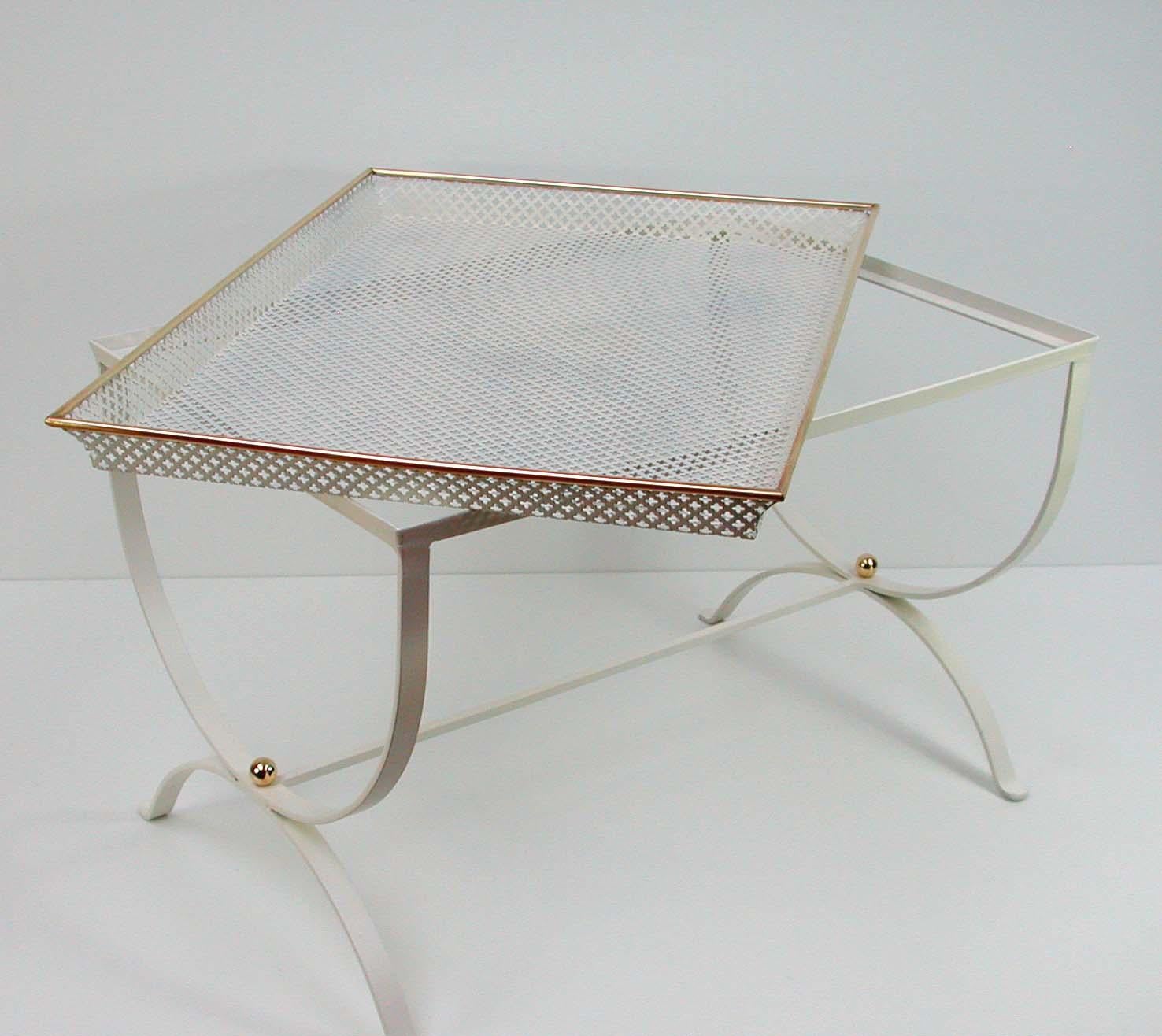 Mid-20th Century White French Midcentury Side Table, 1950s For Sale