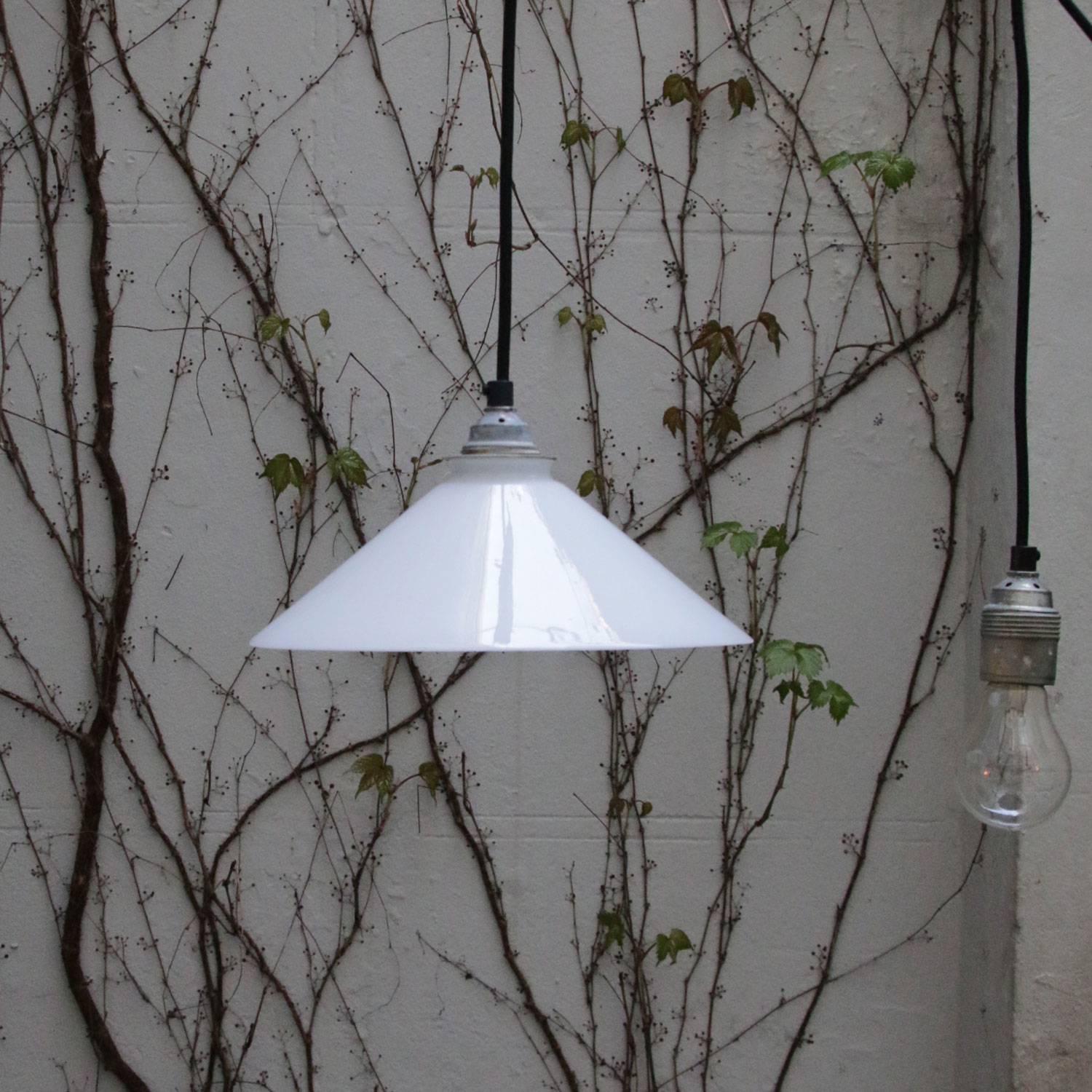 White French Opaline Glass Shade Pendants For Sale 1