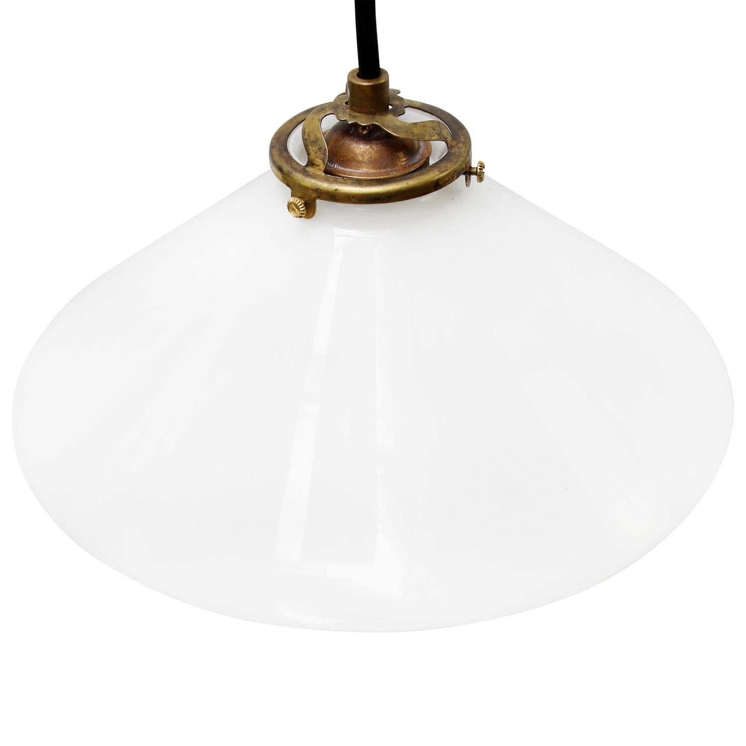 French opaline glass industrial pendant. Excluding light bulb.

Measure: Weight 1.0 kg / 2.2 lb

riced per individual item. All lamps have been made suitable by international standards for incandescent light bulbs, energy-efficient and LED