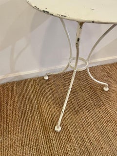 French white Iron Nightstand Table mid 20th