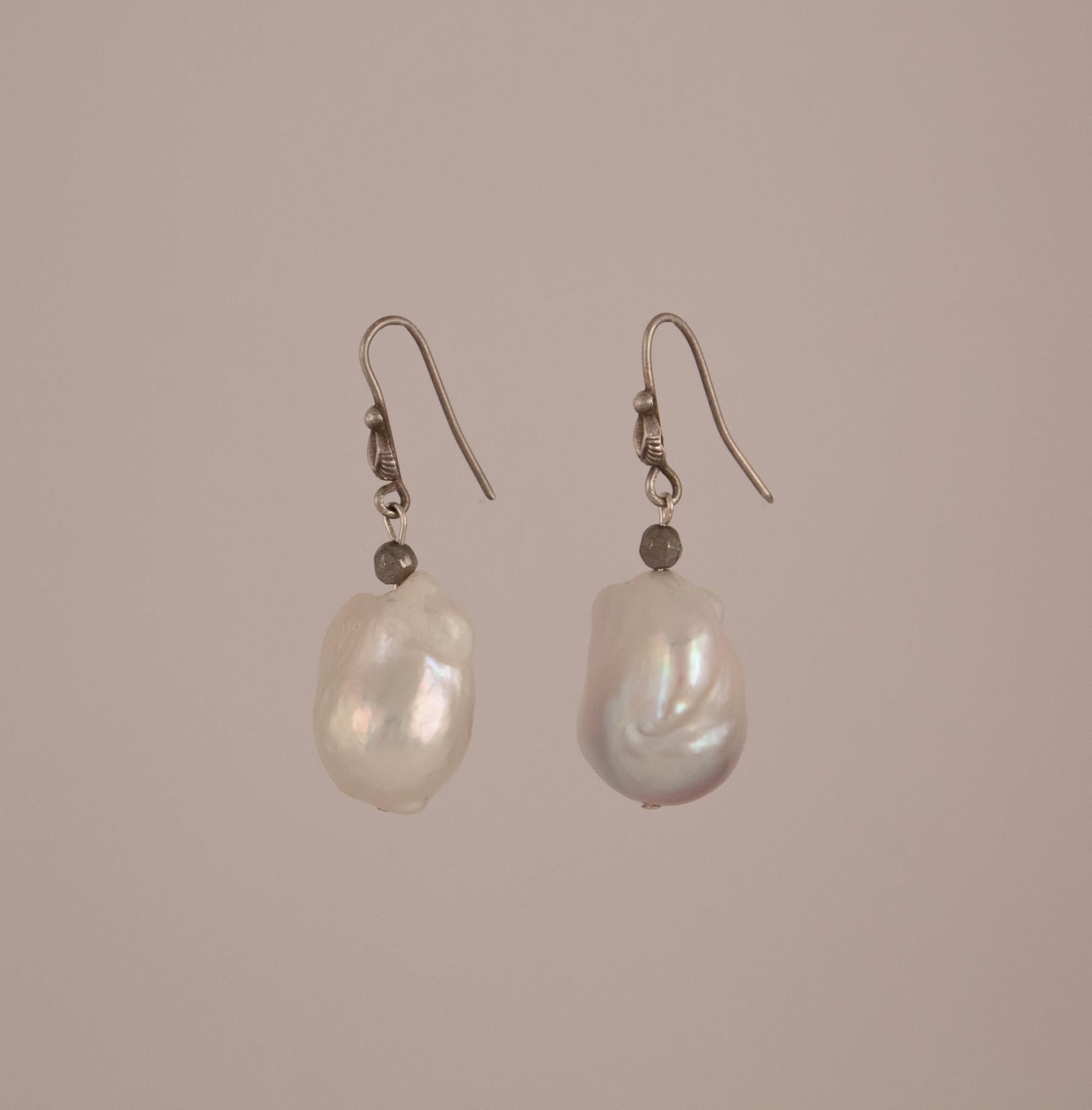 large baroque pearl drop earrings