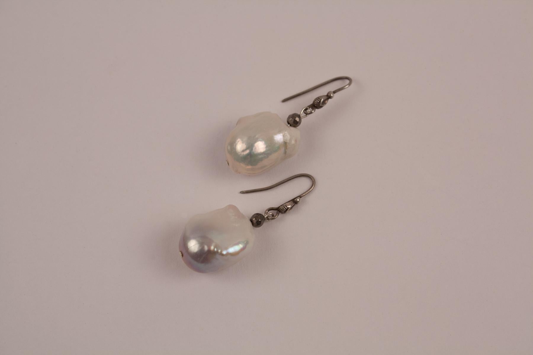 white baroque pearl earrings