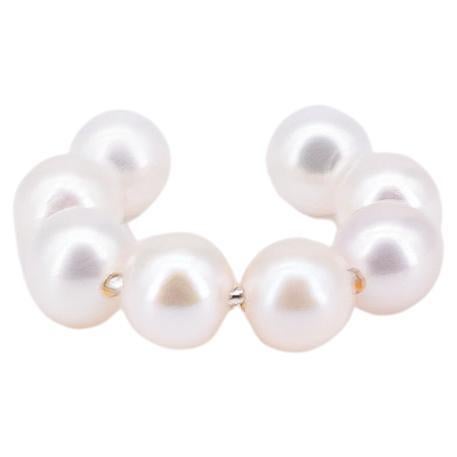 White freshwater pearl ear cuff