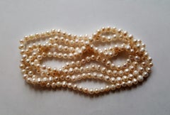 White Freshwater Pearl Strand, Lustrous, Very Good, 56 Inches, 6-8mm, Double