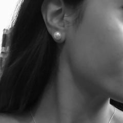 White Freshwater Pearl Stud Earrings on Sterling Silver by nlanlaVictory