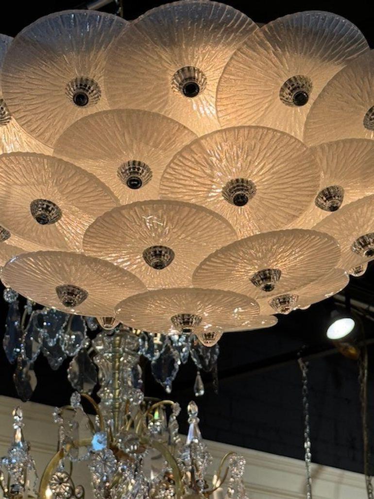 Lámpara empotrada de cristal de Murano esmerilado blanco en Bueno estado para la venta en Dallas, TX