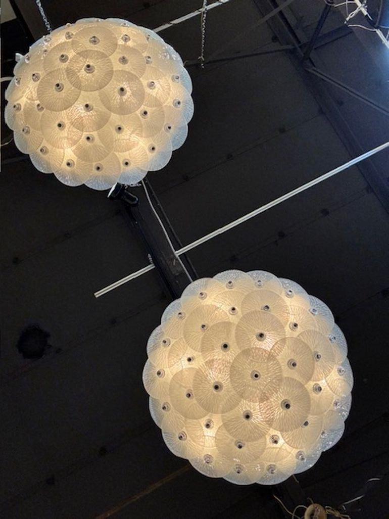 Lámpara empotrada de cristal de Murano esmerilado blanco Siglo XXI y contemporáneo en venta