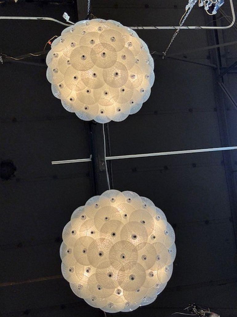 Lámpara empotrada de cristal de Murano esmerilado blanco Metal en venta